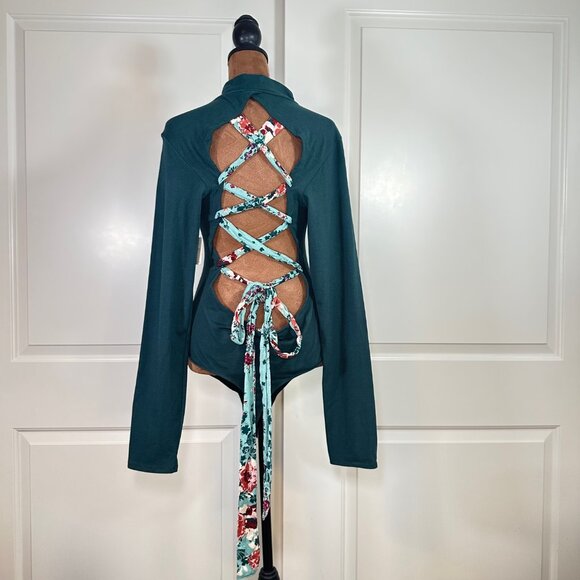 Intimately Free People Straps in the Back Bodysuit in Sea Moss XL - NEW - Picture 2 of 14